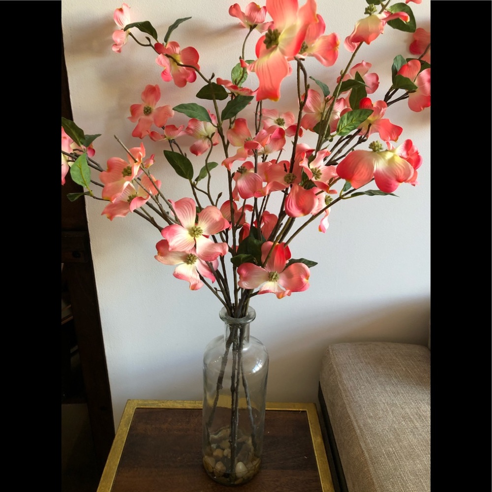 Faux pink flower arrangement